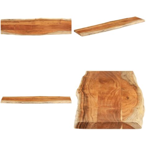Tablero rectangular madera de acacia borde vivo 180x40x3,8 cm - Madera de acacia - Mesa de bar
