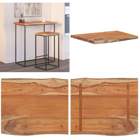 Tablero rectangular madera de acacia borde vivo 70x60x2,5 cm - Madera de acacia - Mesa de bar