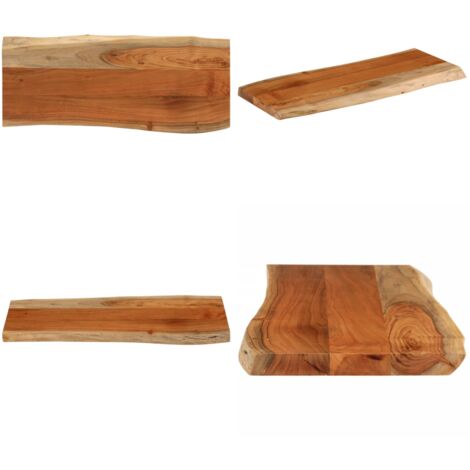 Tablero rectangular madera de acacia borde vivo 80x40x3,8 cm - Madera de acacia - Mesa de bar
