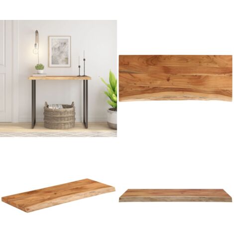 Tablero rectangular madera de acacia borde vivo 90x40x3,8 cm - Madera de acacia - Mesa de bar
