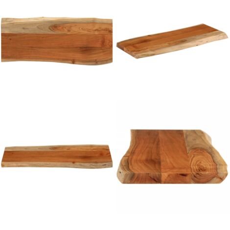 Tablero rectangular madera de acacia borde vivo 90x40x3,8 cm - Madera de acacia - Mesa de bar