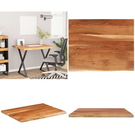 Tablero rectangular madera de acacia borde vivo 90x80x3,8 cm - Mesa de comedor - Escritorio