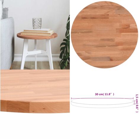 Tablero redondo de madera maciza de haya Ø30x1,5 cm - Madera de haya - Mesa de bar