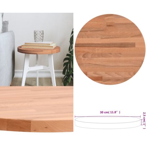 Tablero redondo de madera maciza de haya Ø30x2,5 cm - Madera de haya - Mesa de bar