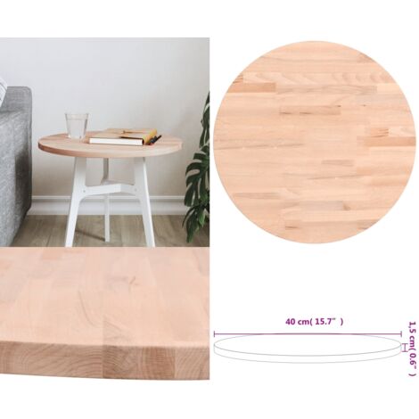 Tablero redondo de madera maciza de haya Ø40x1,5 cm - Madera de haya - Mesa redonda