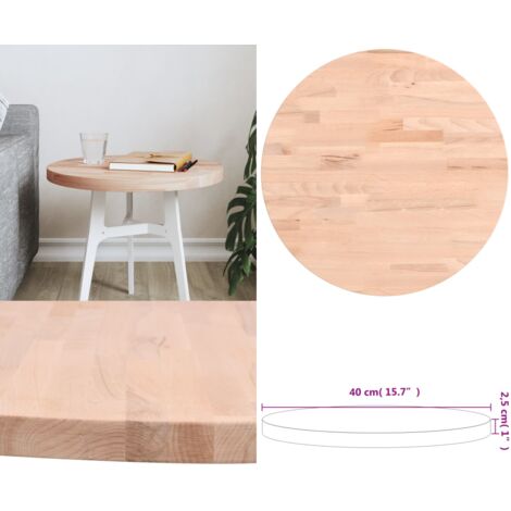 Tablero redondo de madera maciza de haya Ø40x2,5 cm - Madera de haya - Mesa de bar