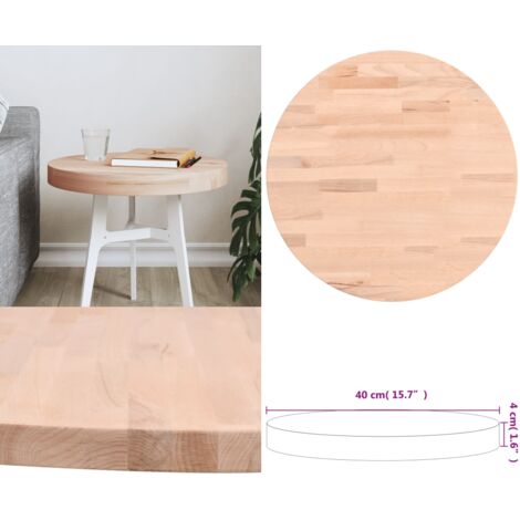 Tablero redondo de madera maciza de haya Ø40x4 cm - Madera de haya - Mesa de bar