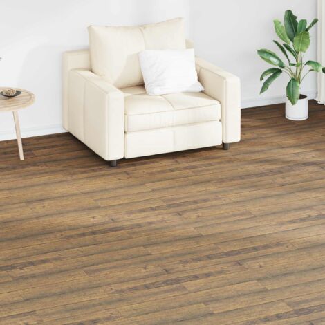 Tableros de Suelo 36 pcs Madera de Nogal Marrón 5,02 m² PVC