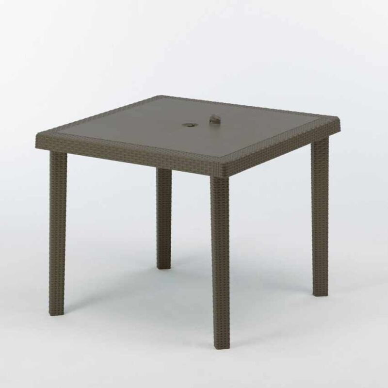 Fraschetti - Table carrée dans l'effet Boheme de rotin en résine White - White
