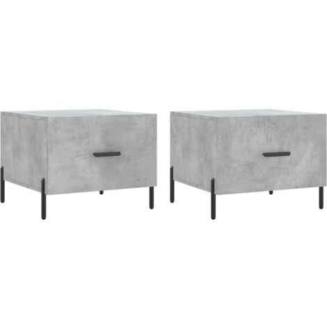 Tables basses 2 pcs gris béton 50x50x40 bois d'ingénierie
