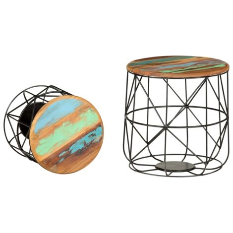 Tables basses 2 pcs  Table de salon  Table de café Bois de récupération massif