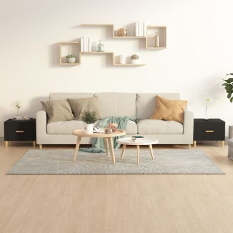 Tables basses 2 pcs-Table Salon-Table d'appoint noir 50x50x40 cm bois d'ingénierie 823713