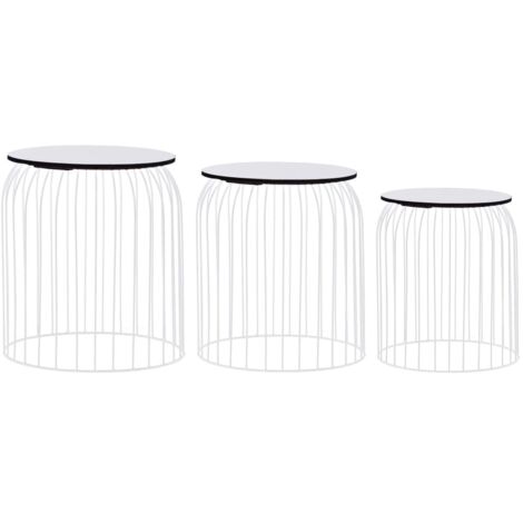 Tables basses 3 pcs Blanc vidaXL