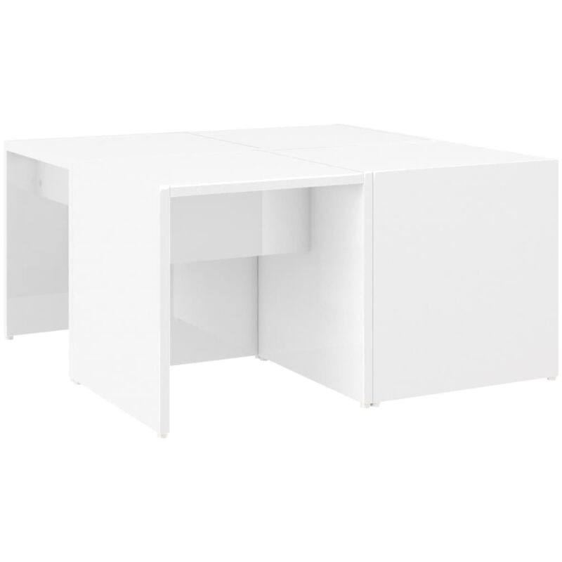 Vidaxl - Tables basses 4 pcs blanc brillant 33x33x33cm bois d'ingénierie