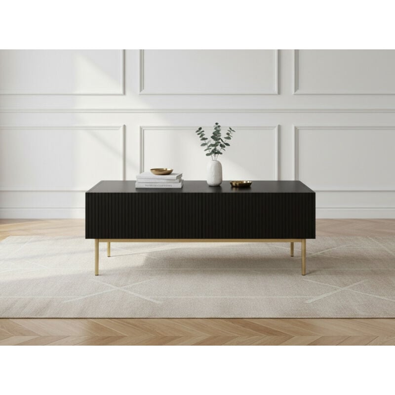 Table basse kasha Pieds or Noir - Bobochic
