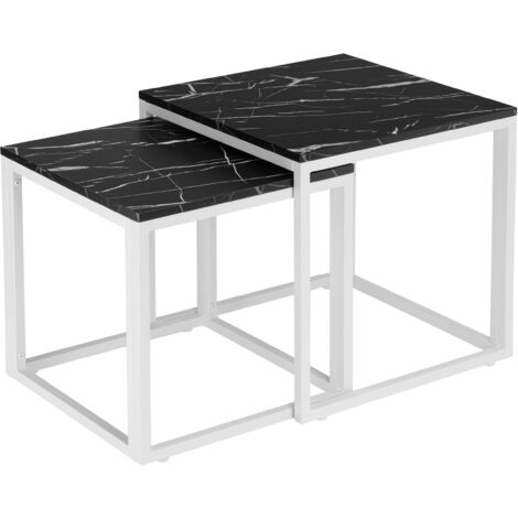 Tables basses en marbre blanc Praven noir