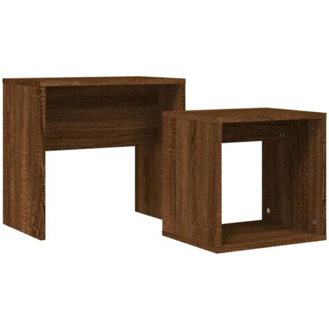 Tables basses gigognes 2 pcs chêne marron bois d'ingénierie