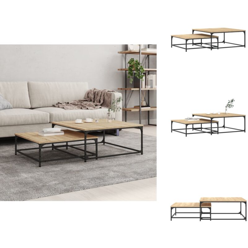 Vidaxl - Tables basses gigognes 2 pcs chêne sonoma bois d'ingénierie - Table Basse Gigogne - Table D'appoint - Meuble Salon - Meubles Tendance
