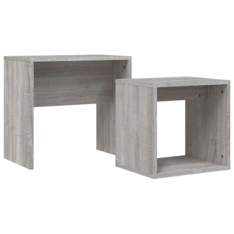 Tables basses gigognes 2 pcs  Table de salon  Table de café sonoma gris bois d'ingénierie