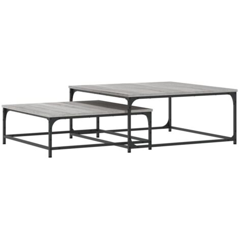 Tables basses gigognes 2 pcs  Table de salon  Table de café sonoma gris bois d'ingénierie
