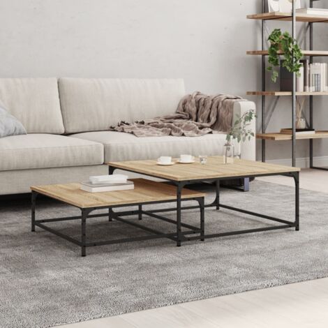 Tables basses gigognes 2 pcs-Table Salon-Table d'appoint chêne sonoma bois d'ingénierie 747001