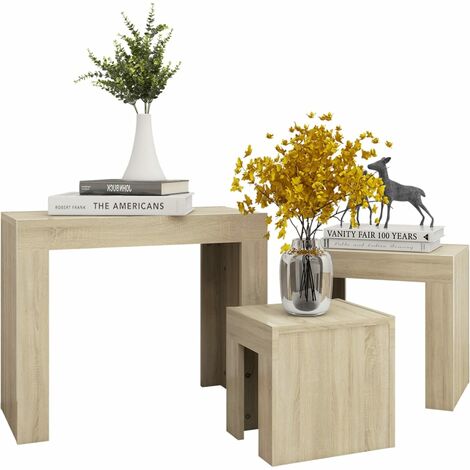 Tables basses gigognes 3 pcs Chêne sonoma