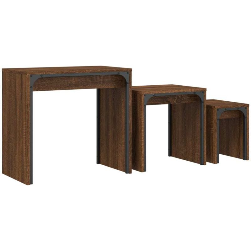 Vidaxl - Tables basses gigognes 3 pcs chêne marron bois d'ingénierie