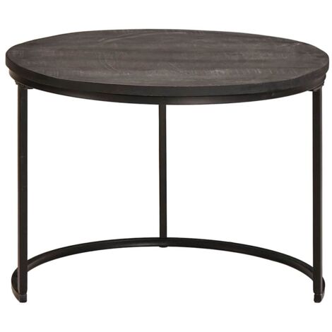 Tables basses gigognes 3 pcs  Table de salon  Table de café Bois de mangue massif et acier