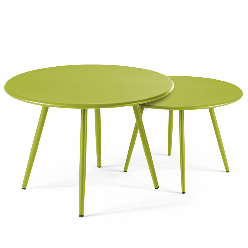 Palavas - Lot de 2 tables basses acier vert - Vert