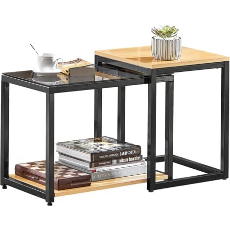 Tables Basses Gigognes - Set de 2 FBT35-Sch SoBuy®