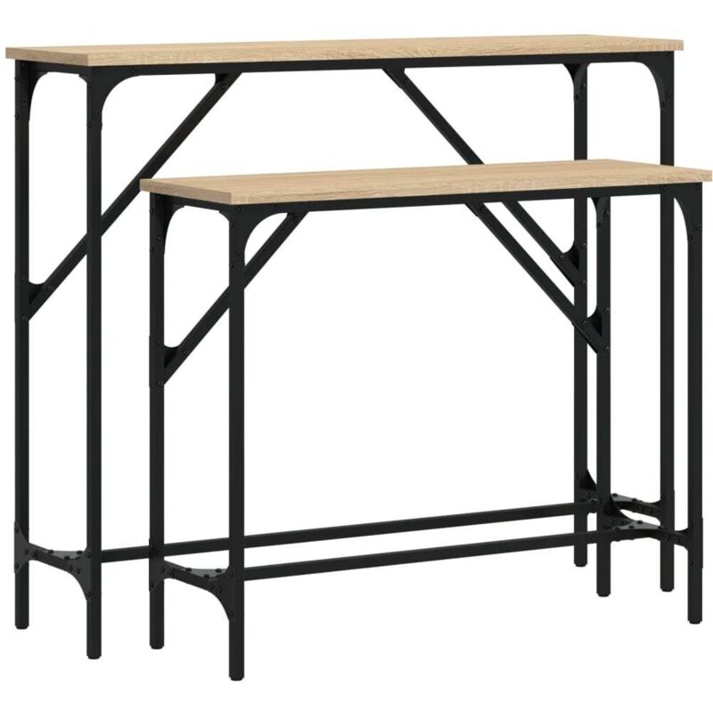 Vidaxl - Tables console 2 pcs chêne sonoma bois d'ingénierie