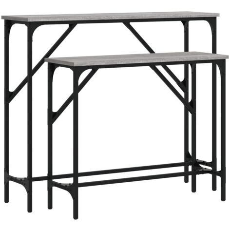 Tables console 2 pcs sonoma gris bois d'ingénierie