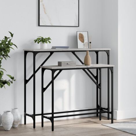 Tables console 2 pcs sonoma gris bois d'ingénierie vidaXL