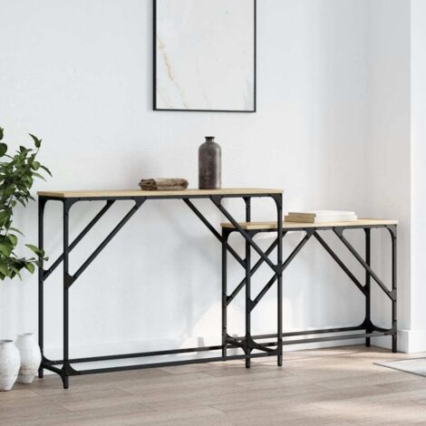 Tables console gigognes 2 pcs-Lot de 2 Table d'entrée chêne sonoma bois d'ingénierie