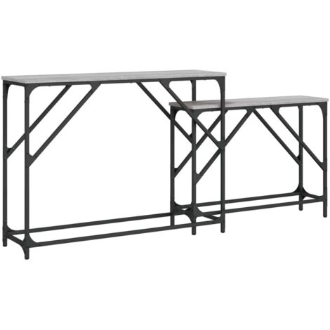 Tables console，Table d'appoint，Bout de canapé gigognes 2 pcs sonoma gris bois d'ingénierie CFW55799