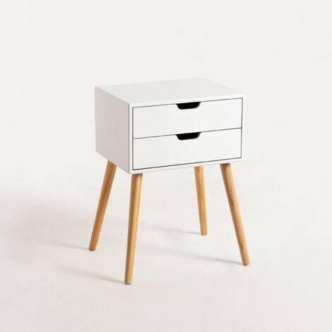 Tables d appoint - Table Nuit 2 Tiroirs - Blanc