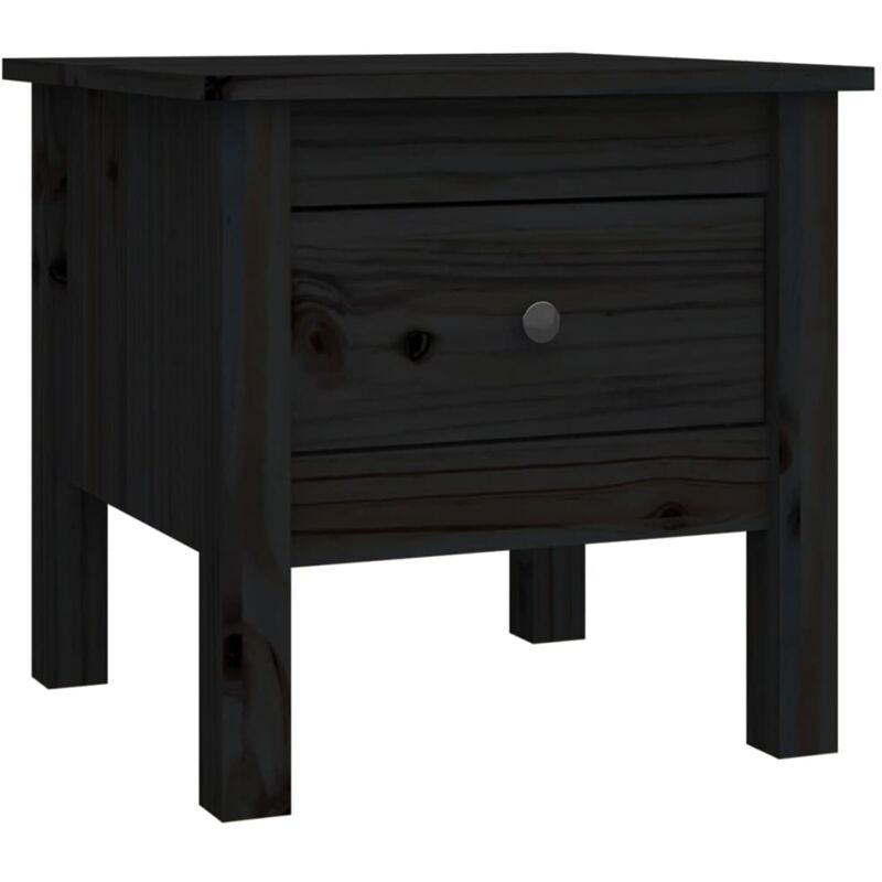 Vidaxl - Table d'appoint Noir 40x40x39 cm Bois massif de pin