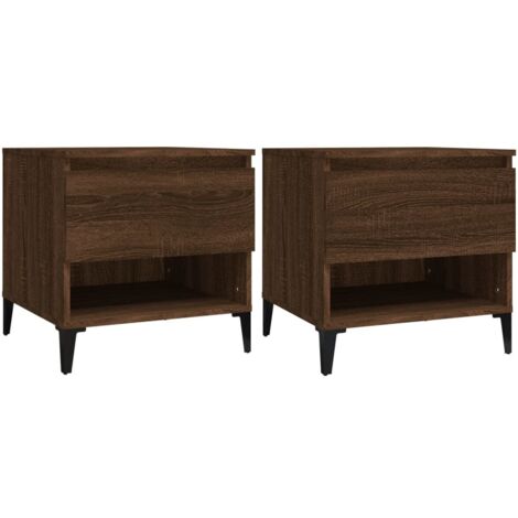 Tables d'appoint 2 pcs Chêne marron 50x46x50 Bois ingénierie
