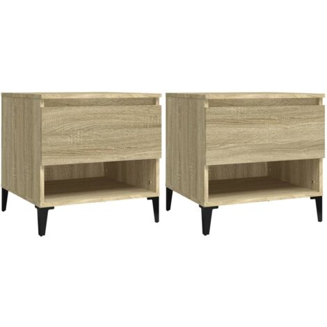 Tables d'appoint 2 pcs Chêne sonoma 50x46x50 Bois ingénierie