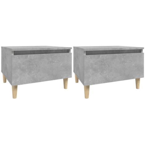 Tables d'appoint 2 pcs Gris béton 50x46x35 Bois d'ingénierie