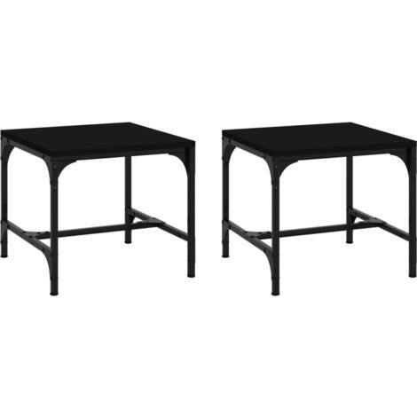 Tables d'appoint 2 pcs Noir 40x40x35 Bois d'ingénierie