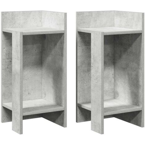 Tables d'appoint 2 pcs，Table basse，Table de Salon avec étagère gris béton 25,5x27x60 cm CFW89712
