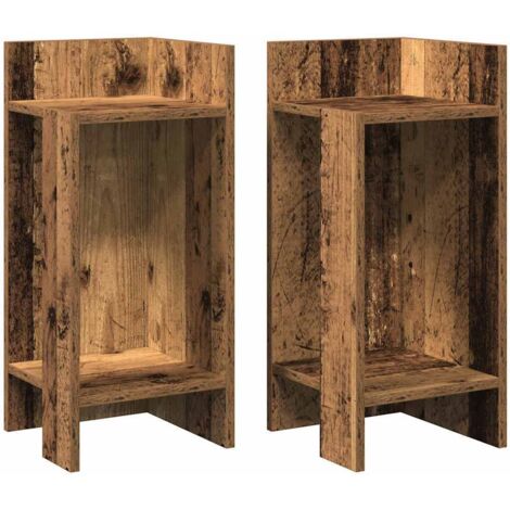 Tables d'appoint 2 pcs，Table basse，Table de Salon avec étagère vieux bois 25,5x27x60 cm CFW11353