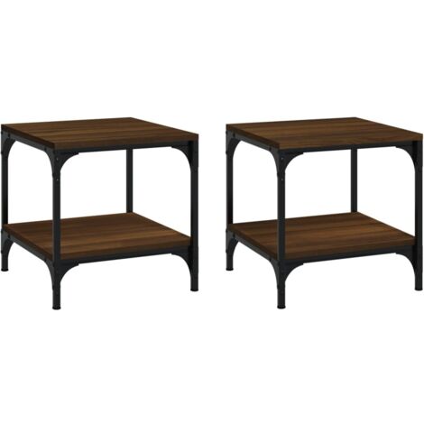 Tables d'appoint 2 pcs，Table basse，Table de Salon Chêne marron 40x40x40 cm Bois ingénierie CFW83803