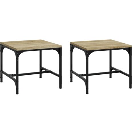 Tables d'appoint 2 pcs，Table basse，Table de Salon Chêne sonoma 40x40x35 cm Bois ingénierie CFW65018