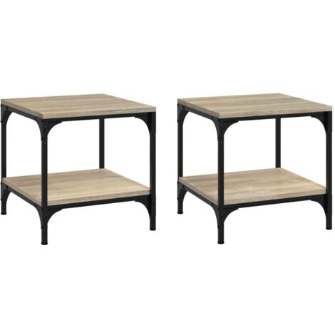 Tables d'appoint 2 pcs，Table basse，Table de Salon Chêne sonoma 40x40x40 cm Bois ingénierie CFW14458
