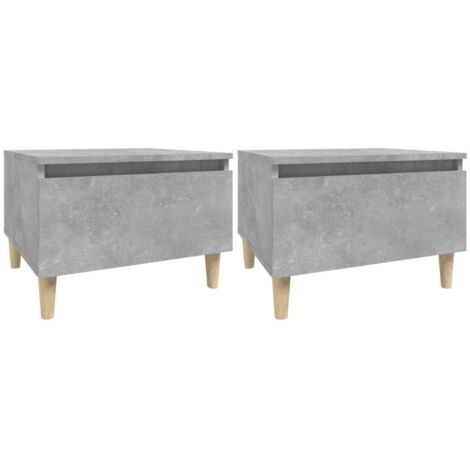 Tables d'appoint 2 pcs，Table basse，Table de Salon Gris béton 50x46x35 cm Bois d'ingénierie CFW50171