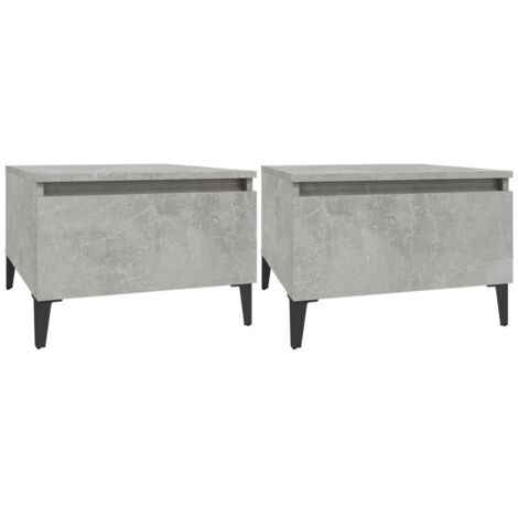 Tables d'appoint 2 pcs，Table basse，Table de Salon Gris béton 50x46x35 cm Bois d'ingénierie CFW68145