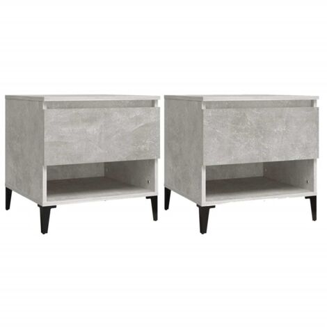 Tables d'appoint 2 pcs，Table basse，Table de Salon Gris béton 50x46x50 cm Bois d'ingénierie CFW66676