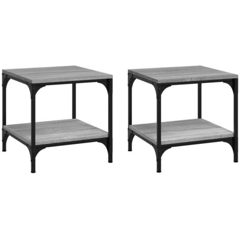 Tables d'appoint 2 pcs，Table basse，Table de Salon Sonoma gris 40x40x40 cm Bois d'ingénierie CFW37770
